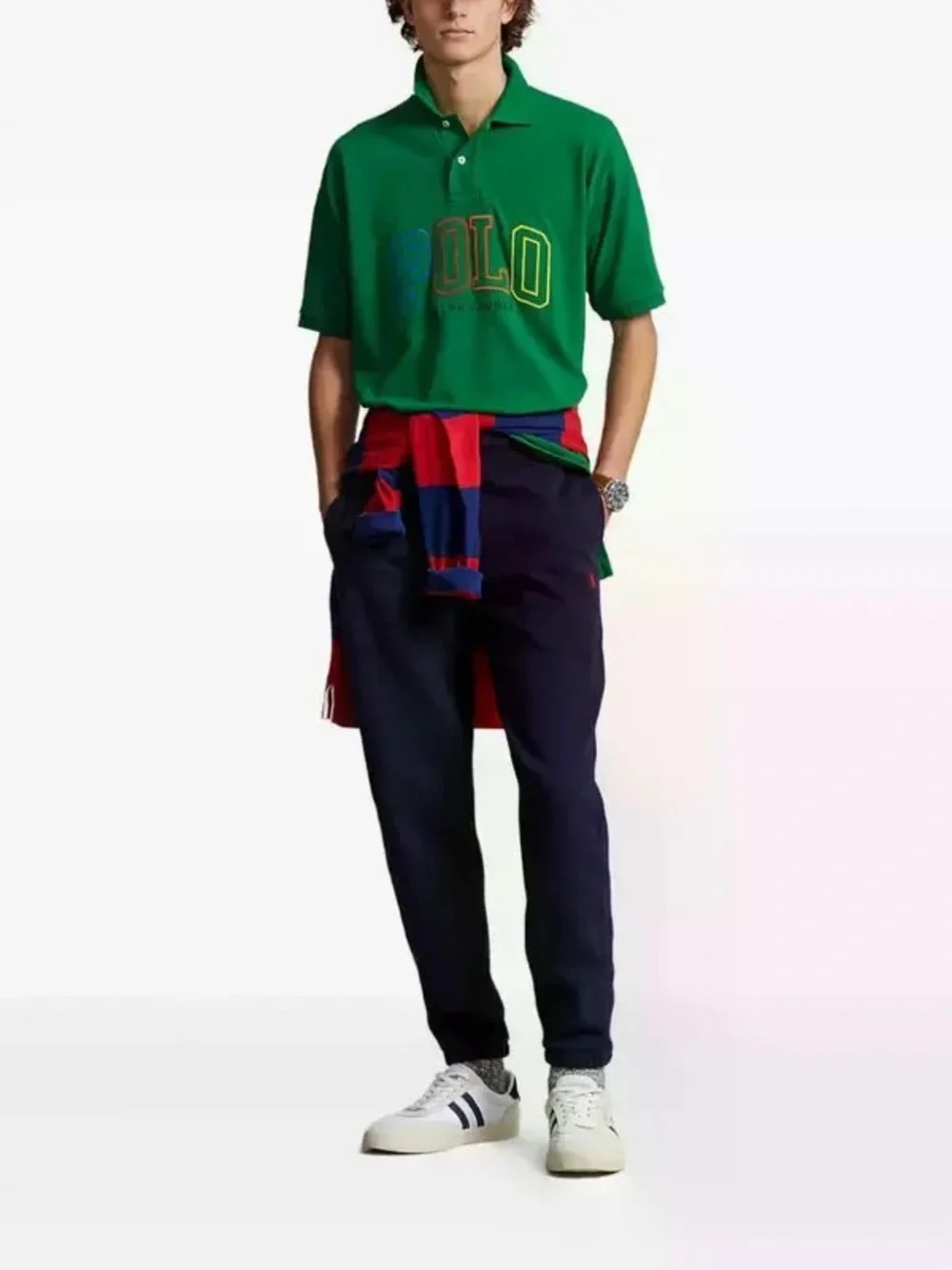 NWT POLO RALPH LAUREN Embroidered-Logo Polo Shirt Green Logo XXL